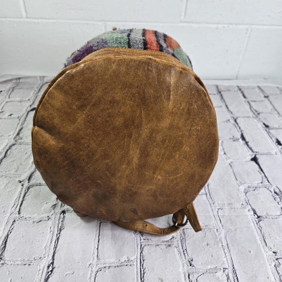 Vintage Kilim Duffel Bag: Handwoven Turkish Weekender With  Vtg Handwoven Kilim rug southwestern leather duffle tote bag backpack
